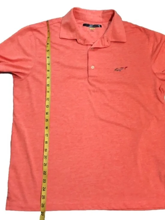 Greg Norman Play Dry Performance Golf Polo – Salmon Coral Orange Shark Logo - Picture 5 of 8